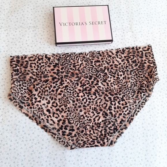 NEW Victoria's Secret VS Panty Lace Waist Hiphugger THE LACIE Leopard - Picture 4 of 9